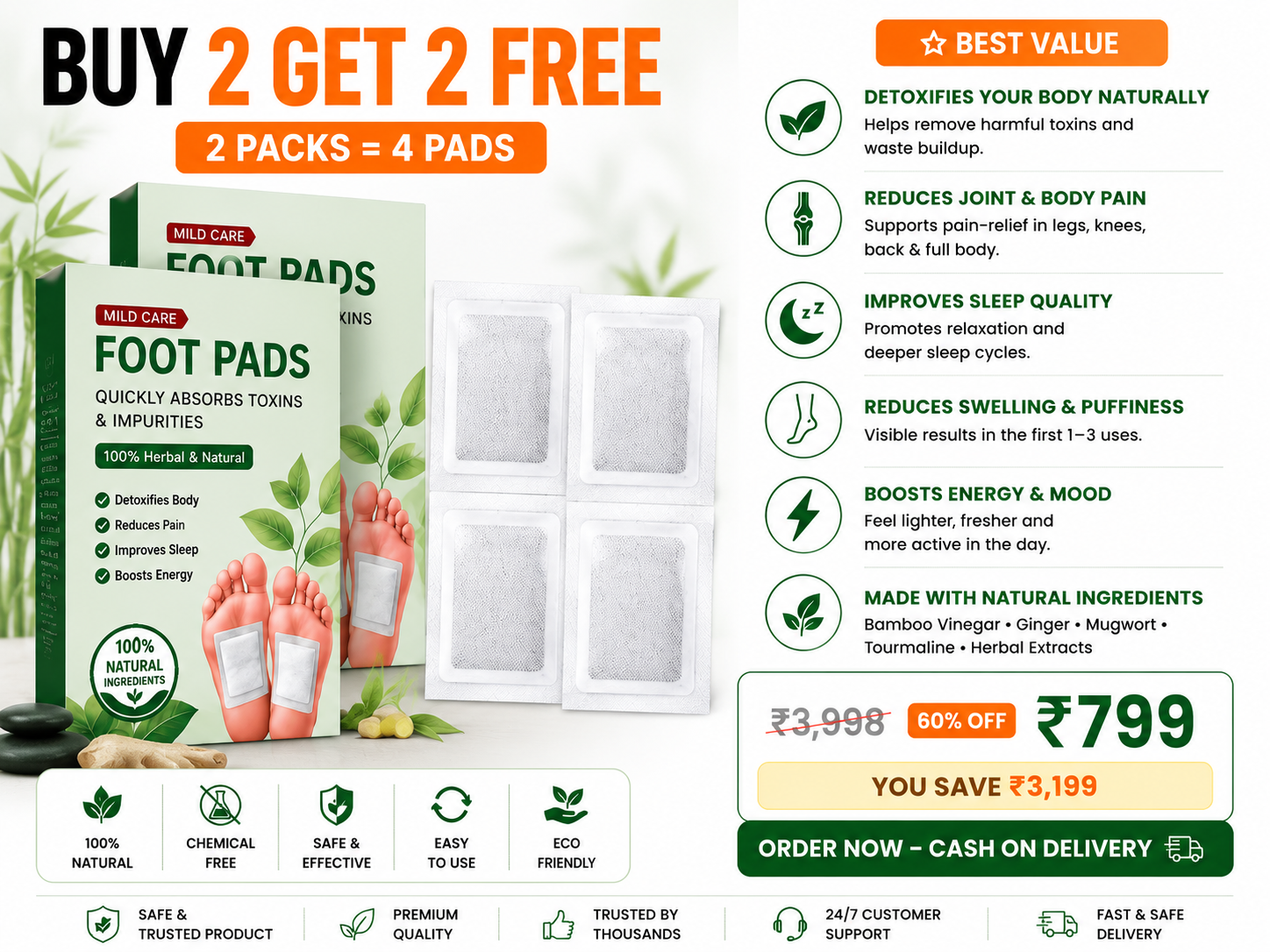 🌿 Herbal Premium Detox Foot pads 🌿 (BUY 1 GET 1 FREE)🌿
