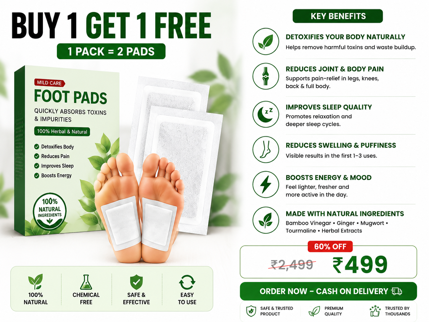 🌿 Herbal Premium Detox Foot pads 🌿 (BUY 1 GET 1 FREE)🌿